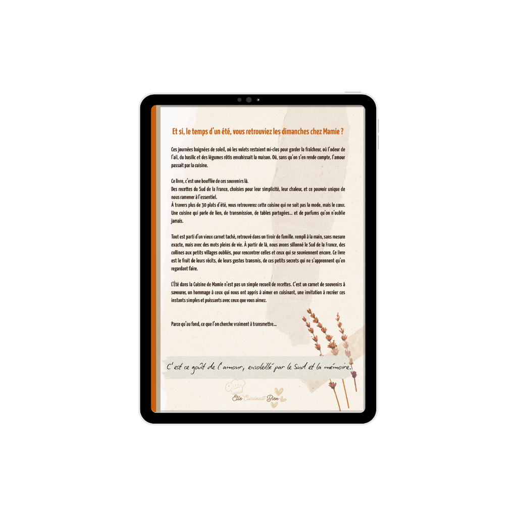 Cuisine ensoleillée chez mamie +35 Recettes  -  (E-BOOK)